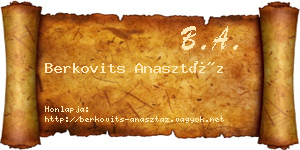 Berkovits Anasztáz névjegykártya